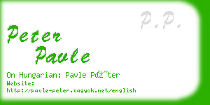 peter pavle business card